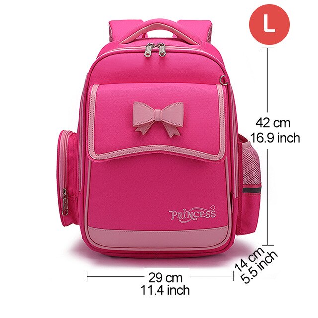 Rugzak voor basisschoolmeisjes, waterdicht, roze oxford-stof, schooltas voor kinderen, rugzak voor meisjes, schattige strik voor kinderen: 1520 rozen-l