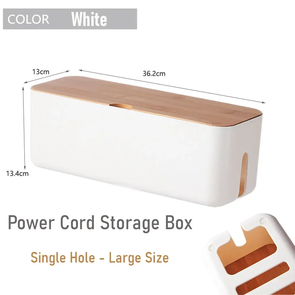 Caja de gestión de cables, organizador , caja de cables de alimentación segura y ecológica, ocultar cables, mantener los cables de alimentación limpios y ordenados para el hogar: Blanco