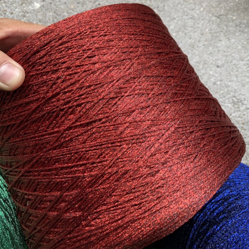 Hilo metálico de seda dorado y plateado brillante, madeja de de 250g para tejer, hilo de coser X5208: 03