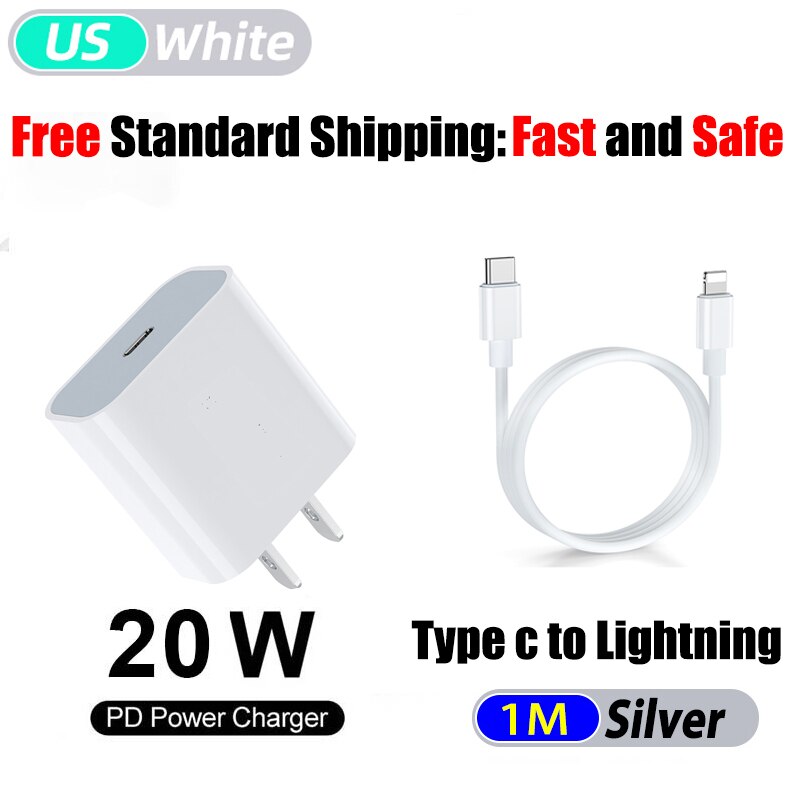 20w Pd Usb C ładowarka dla Iphone 12 Pro Max 11 Xs Xr 8 szybka ładowarka typu C Qc 3.0 dla Xiaomi Huawei Samsung telefon szybkie ładowanie: 20W US Plug C2L