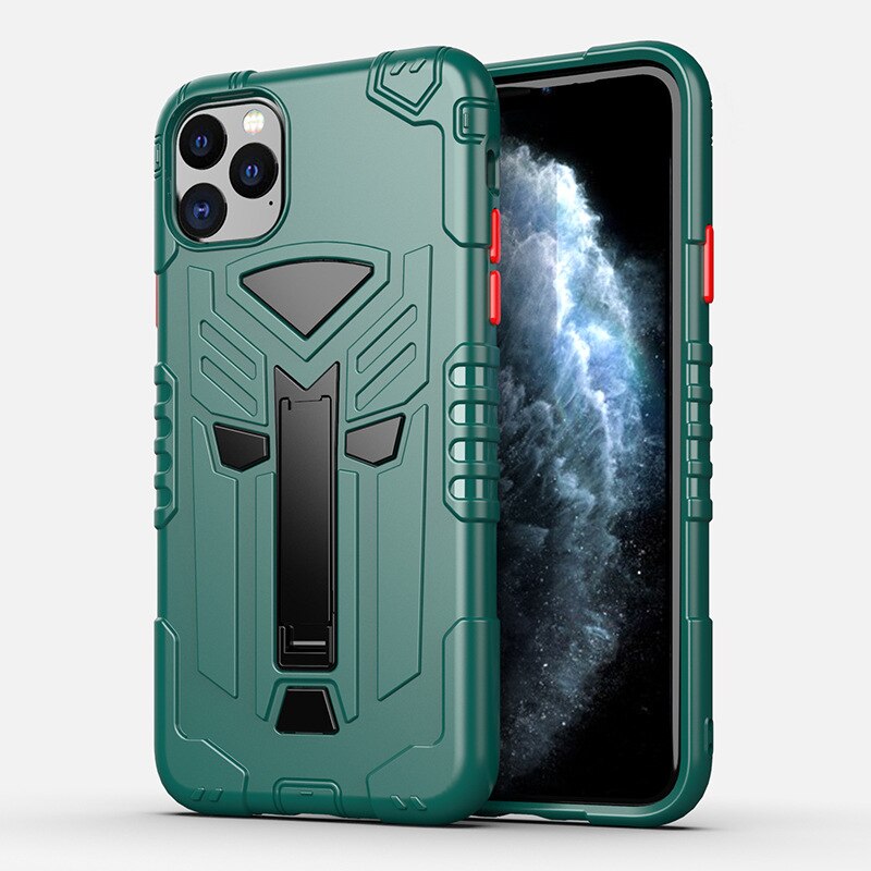 Geschikt Voor Apple Iphone 11 Pro Max 8 7 Plus Mobiele Telefoon Case Houder Beschermhoes Tpu + Pc Siliconen anti-Val Soft Shell: iPhone 11 Pro max / Green