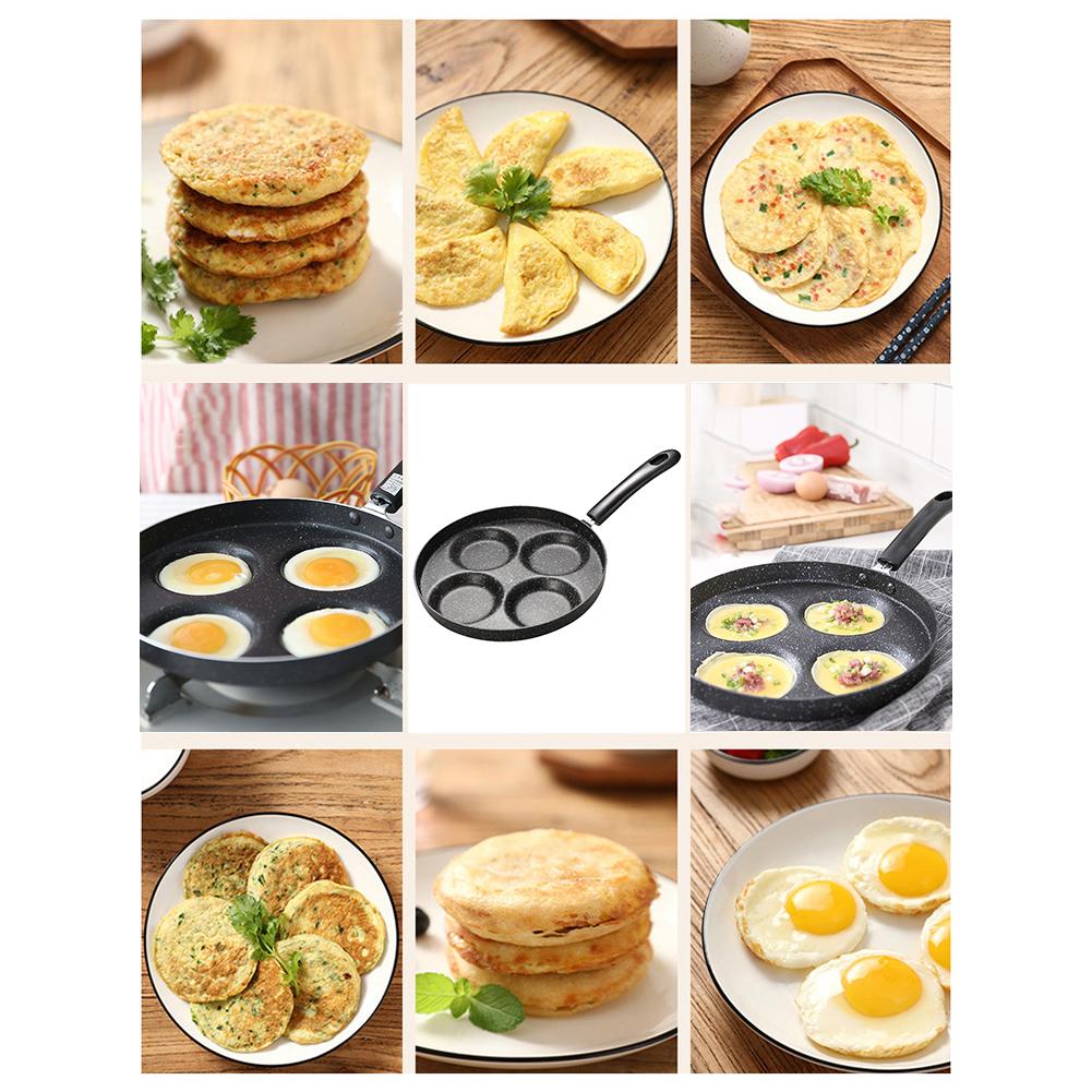 Mini Four-hole Fried Egg Pan Cookware Pancake Nonstick Frying Pan Egg Cooker Omelette Pan For Breakfast Cooking Kitchen