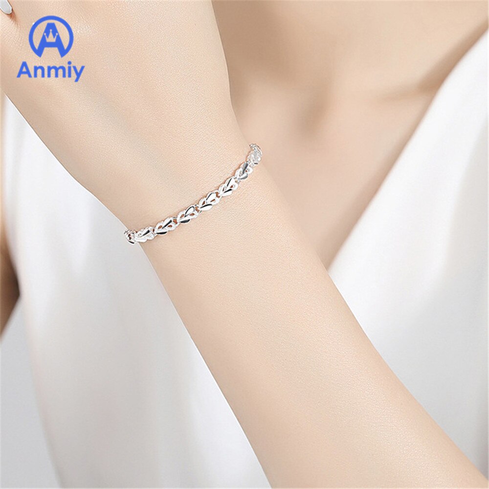 Anmiy nouvelle personnalité créative Simple coeur à coeur femmes Xo quatre feuilles trèfle Bracelet