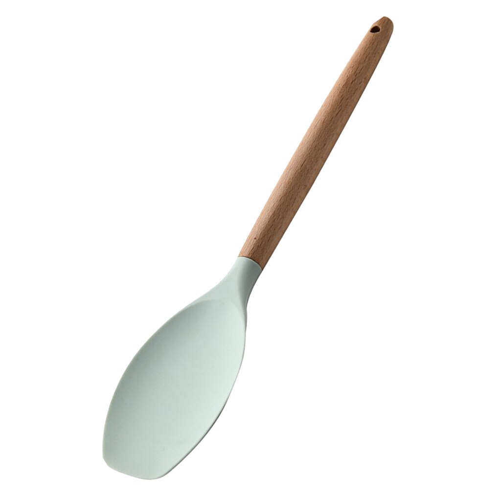 Non-stick kjøkken kjøkkenutstyr skje med hull i eggevisp lysegrønn: Øse