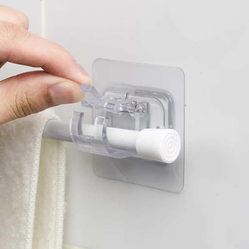 Gardinen stangen Halfter Haken verstellbare selbst klebende Halfter klemme drehbare Schienen halterung Hakens tange halterung für sterben Küche zu Hause Schlecht