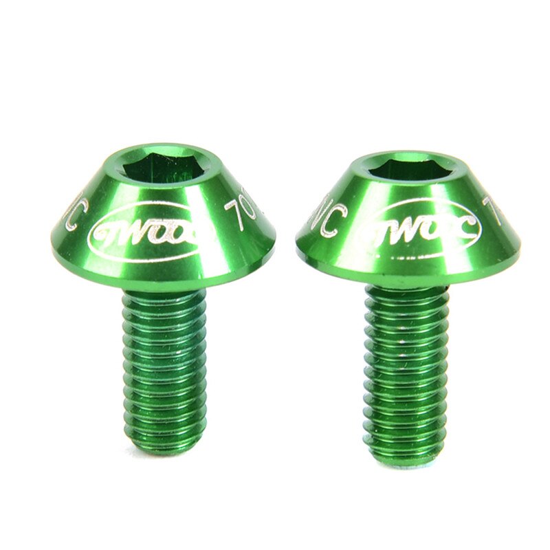 2 stk cykel vandflaskeholder monteringsbolte  m5*10mm aluminiumslegering skrue cykel flaskeholder skrue: Gn