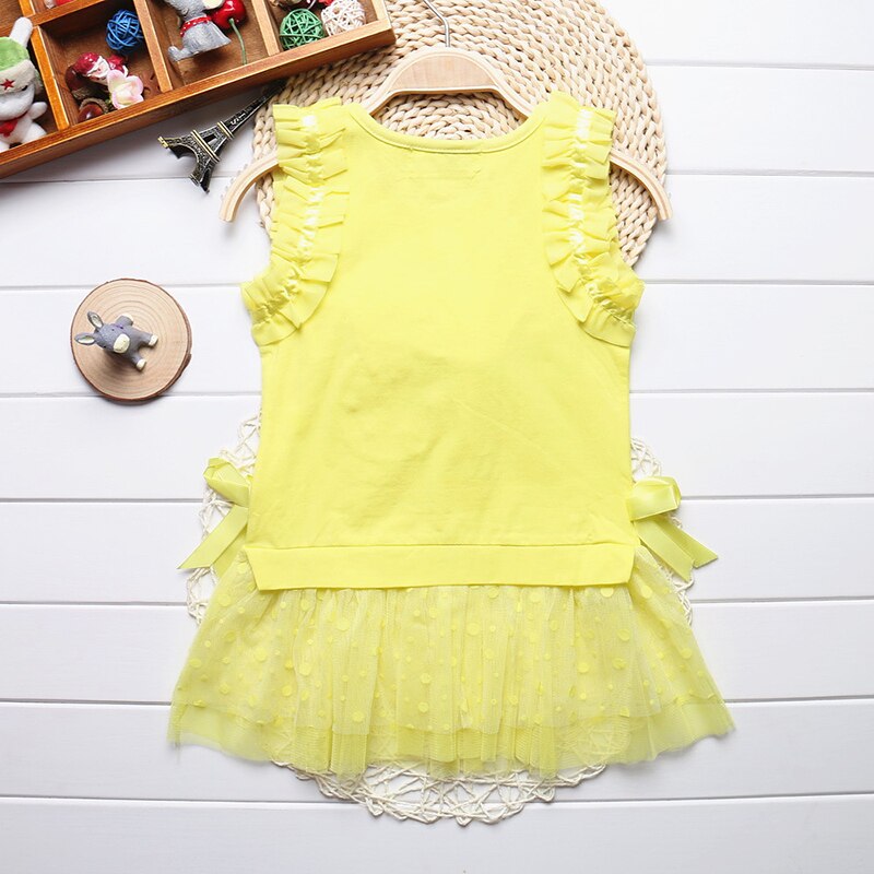 Zomer Kinderkleding Meisjes T-shirts Mouwloze Tops Lange Stijl Vest Shirts 4-7T