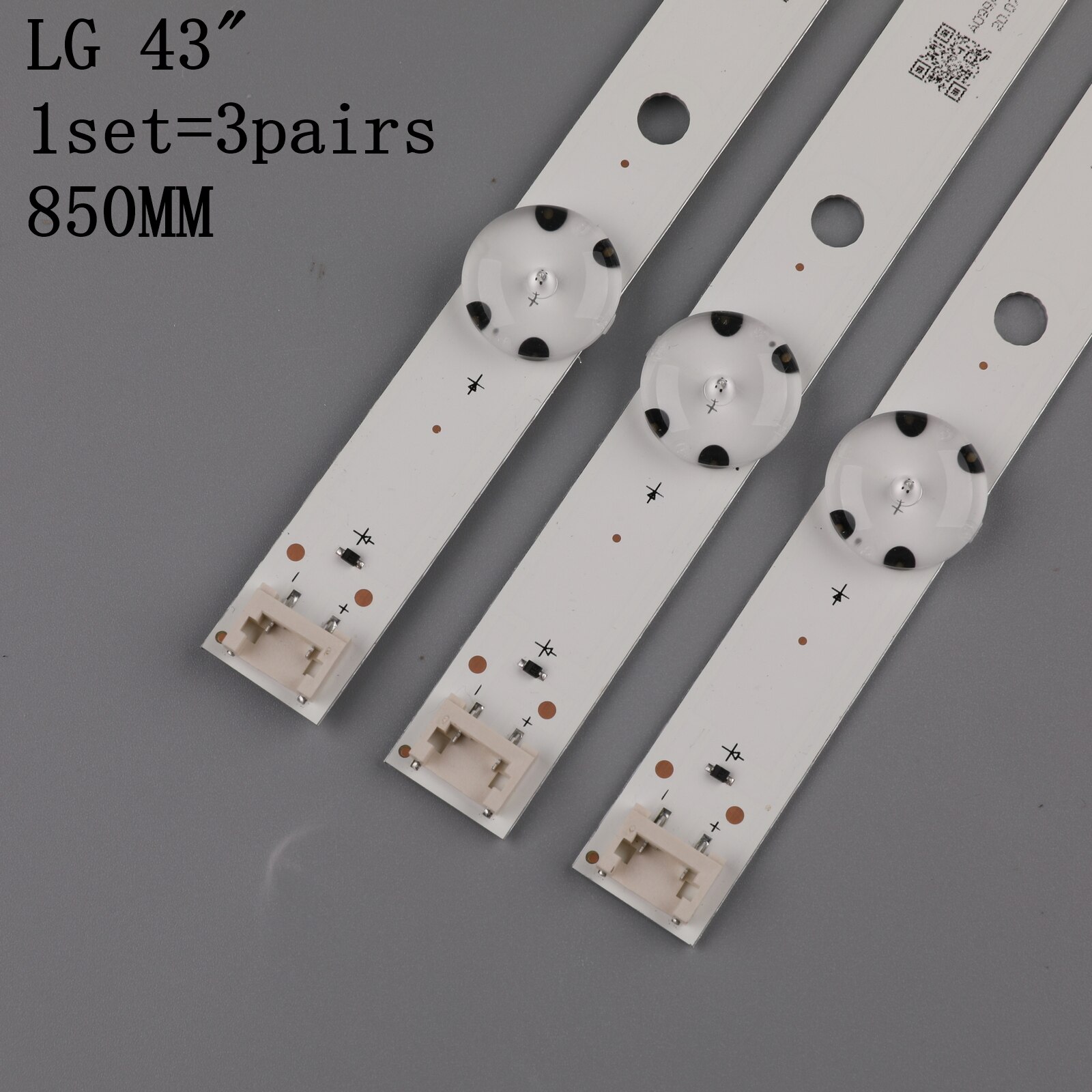 (Neue Bausatz )3 Stck 8LED 850mm LED-hintergrundbeleuchtung streifen für LG 43UH6030 43UF640 HC430DGN-SLNX1 UF64_UHD_A 43LH60FHD EAV63192501