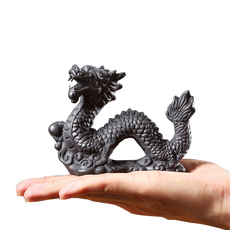 Tea Pet Yixing Handmade Tea Pets Natural Purple Clay Dragon Statue Home Feng Shui Decor Crafts Teaware Accessories Christmas Gif: Default Title