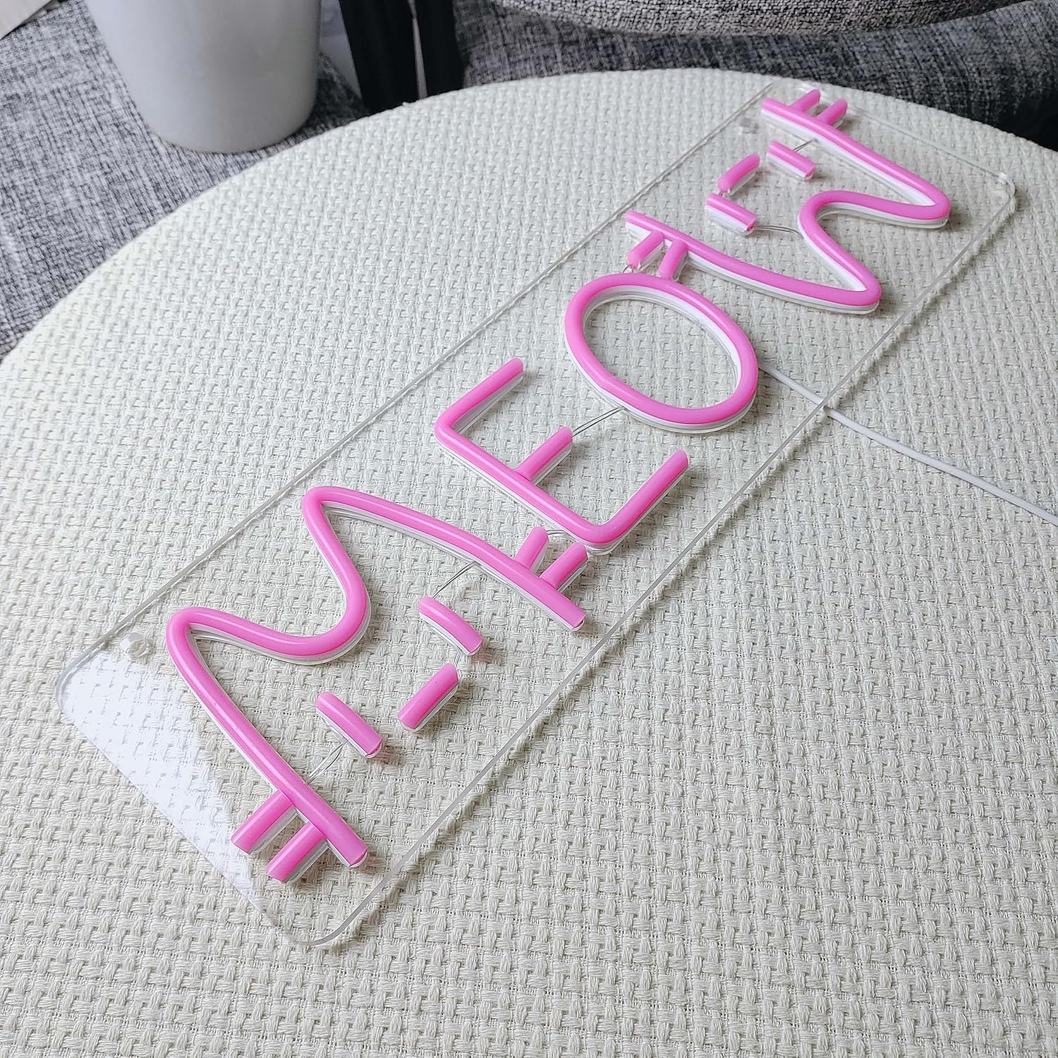 Meow enseigne au néon chat signe LED rose néon pour mur chat chambre décor éclairer signe pour fille chambre décor à la maison pour propriétaire de chat