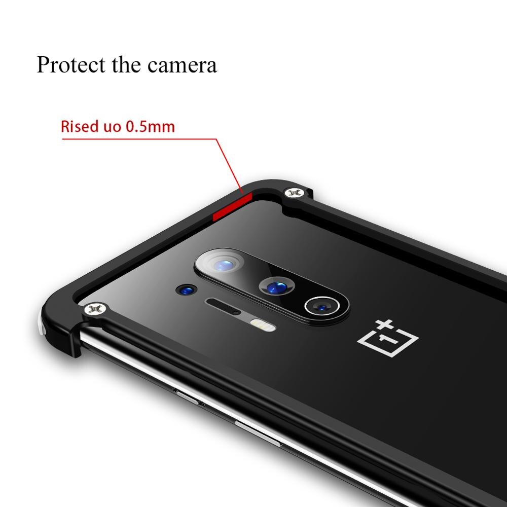 Phone Case For Oneplus 8 & 8pro luxury Metal Frame Shape With Airbag Shockproof original case Bumper Back Bover Cool Case