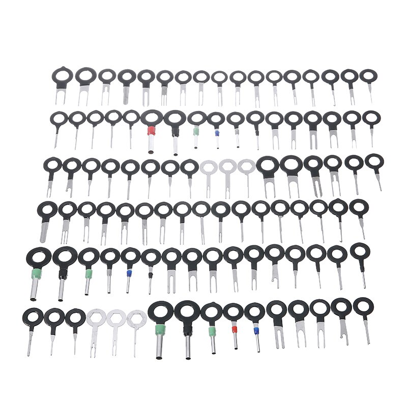 100 Stks/set Auto Terminal Removal Tool Draad Plug Connector Extractor Puller Release Pin Extractoren Voor Auto Plug Reparatie Handgereedschap