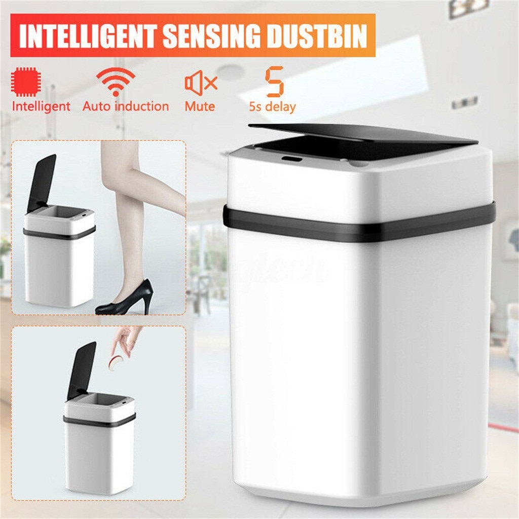 10L Automatic Smart Auto Sensor Dustbin Trash Can Waste Bin Kitchen Garbage AA Battery(Not Include) Intelligent auto induction
