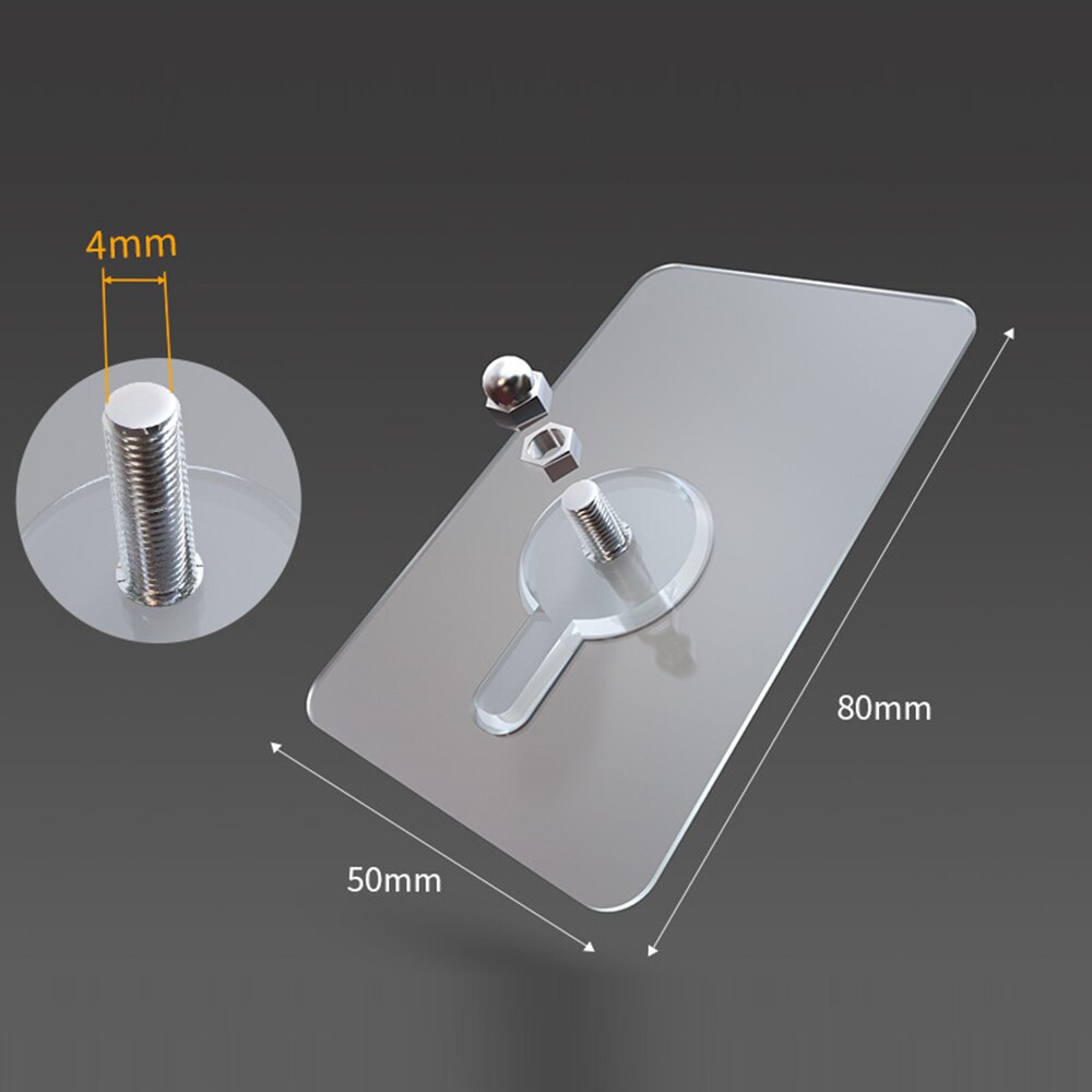 Useful PVC Strong Adhesive Nails Wall Poster Non-trace Stick Wall Hook Durable Practical Transparent Screw Wall Nails