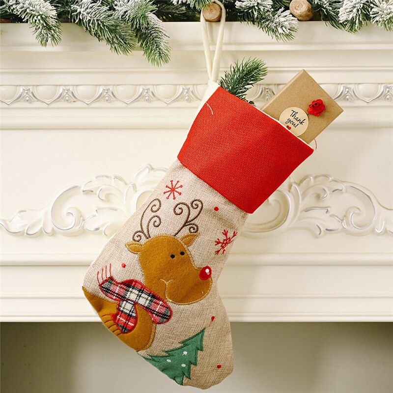 Kerst Ornamenten Kerstman Sok Haard Trimmings Kerstsok Tassen Kids Snoep Zakken Ornament Adornos Navidad