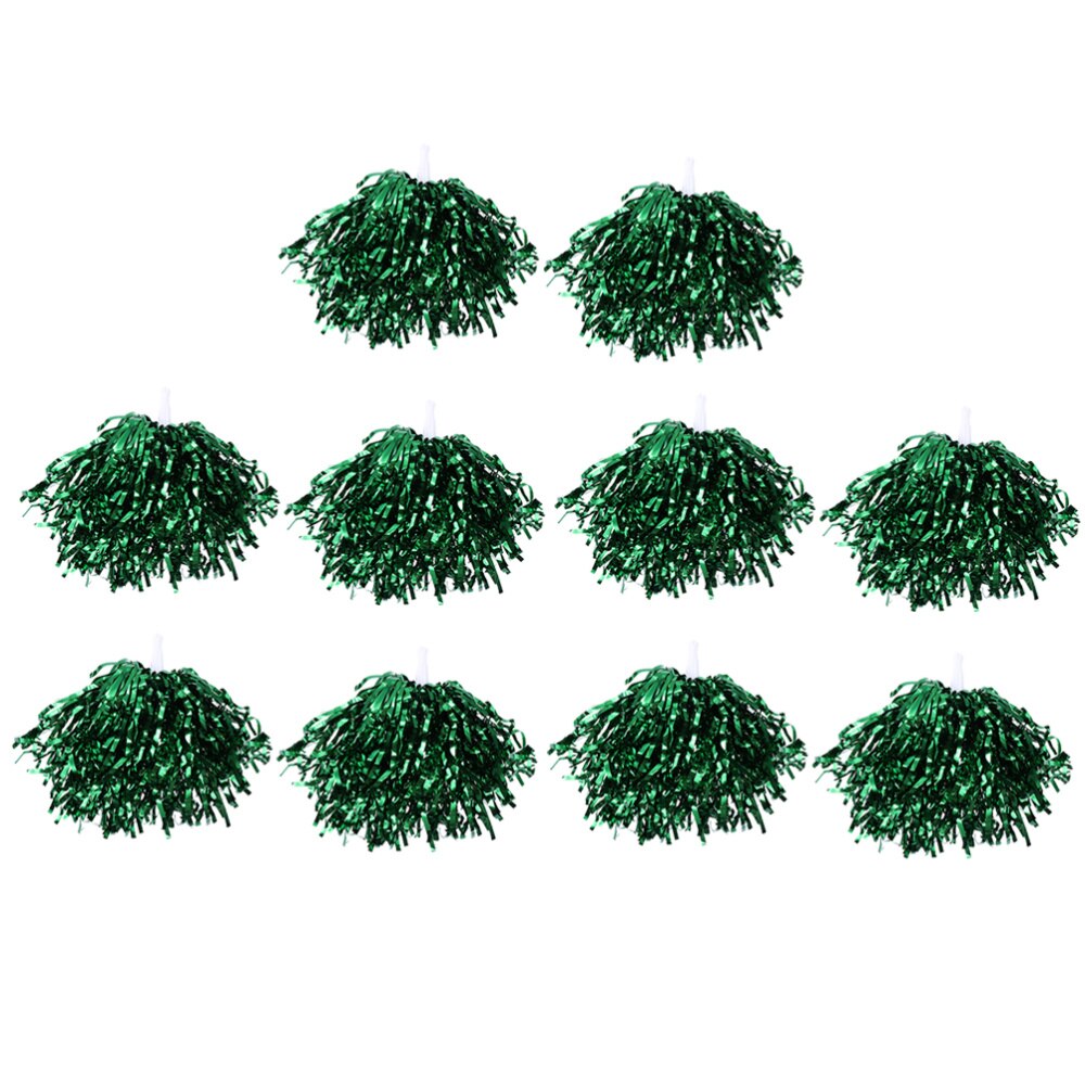 10 Pcs 25g Cheering Balls Squad Spirited Fun Cheerleading Kit Cheer Poms Cheerleaders Supples with Handle for Competitio: Green