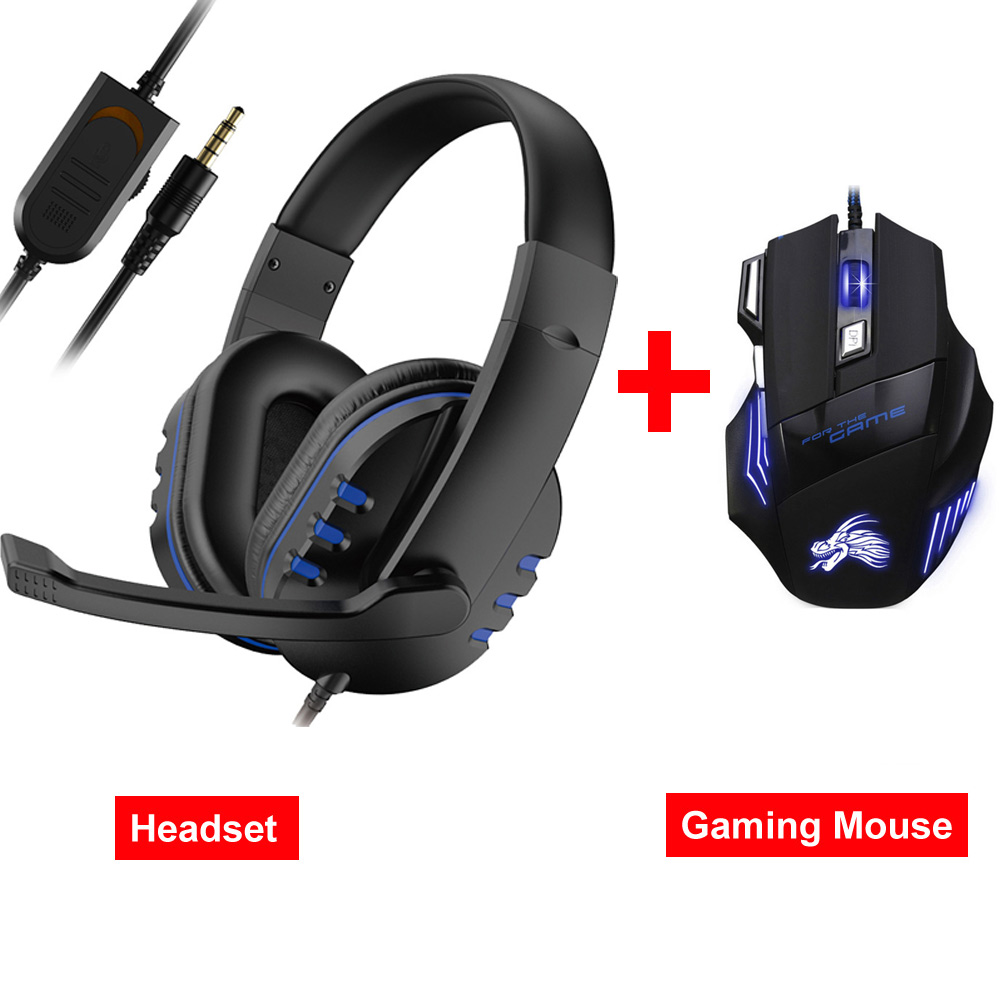 Auriculares estéreo para videojuegos, cascos con cable de 3,5mm para Xbox one, PS4, PC, con micrófono y Control de volumen: Blue Add M