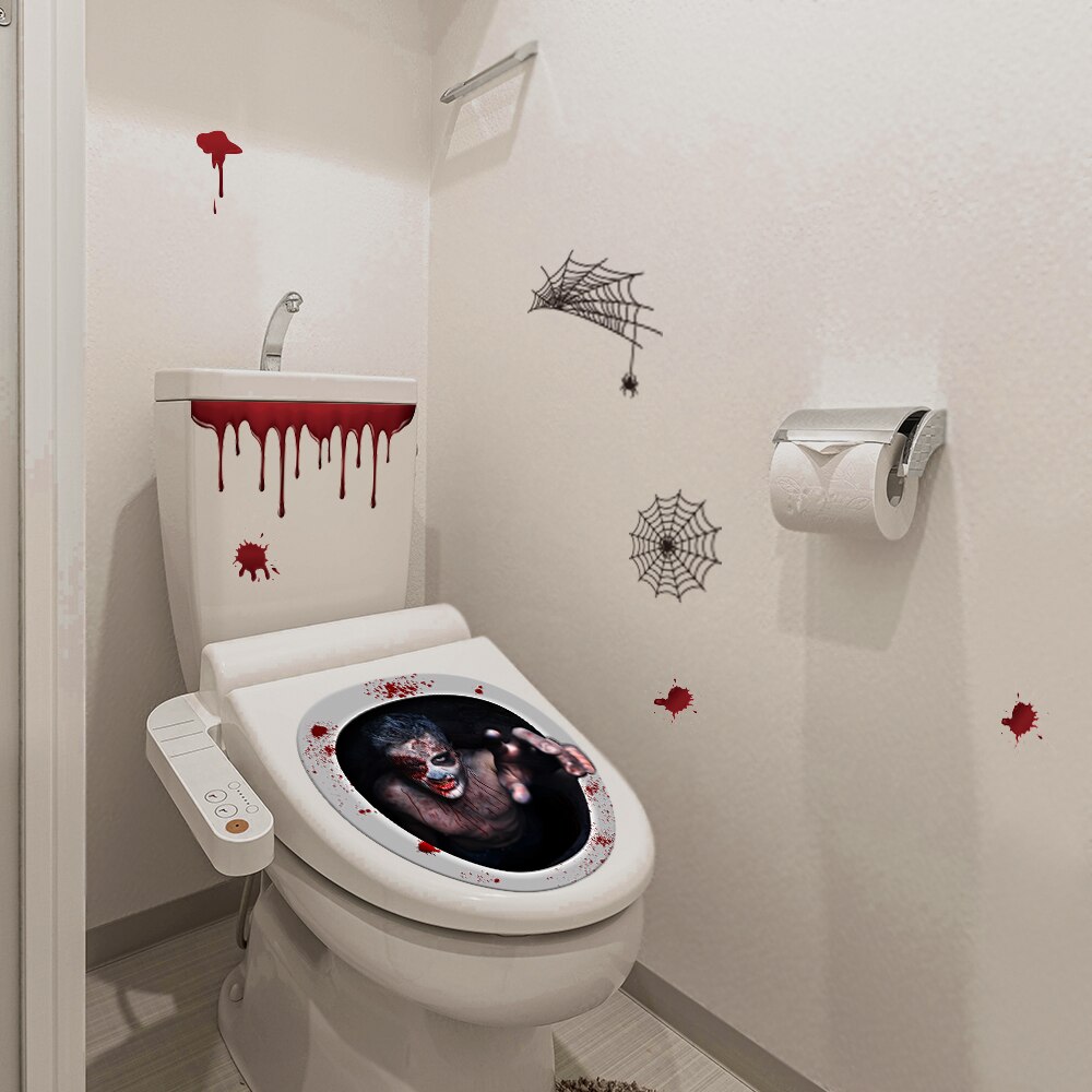 Vacclo Halloween Decoratie Toiletbril/Sticker/Decal 3D Muur Stikcers Op De Muur Woondecoratie Wc Stickers