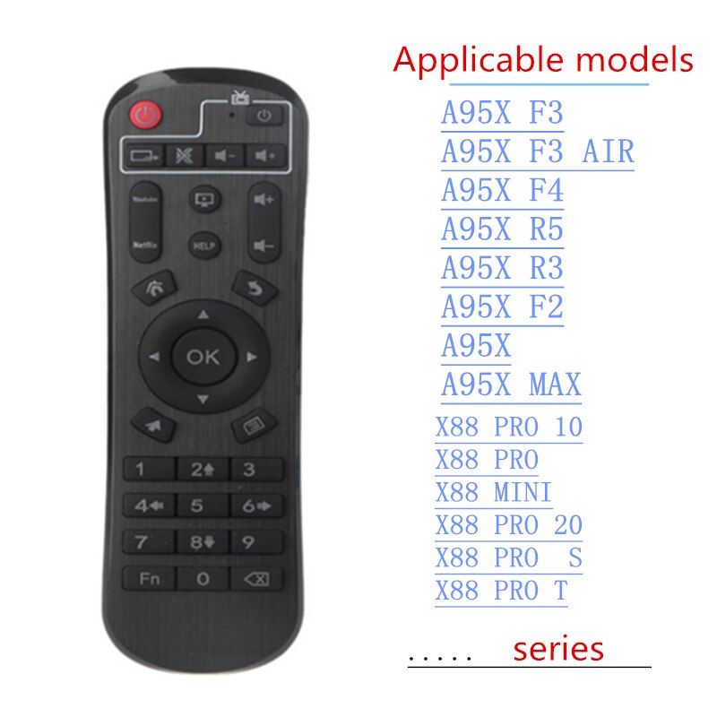 Mando a distancia IR para Android TV Box H96 max/tX6/X96q/X88 pro/HK1 box/H50/TX3mini/T95 plus/a95x f4, Control remoto de repuesto