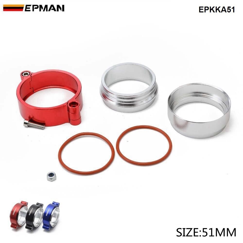 Epman HD Exhaust V-band Clamp System Assembly Anodized Clamp For 2&quot; OD Exhaust Downpipe Turbo Dump Pipe EPKKA51