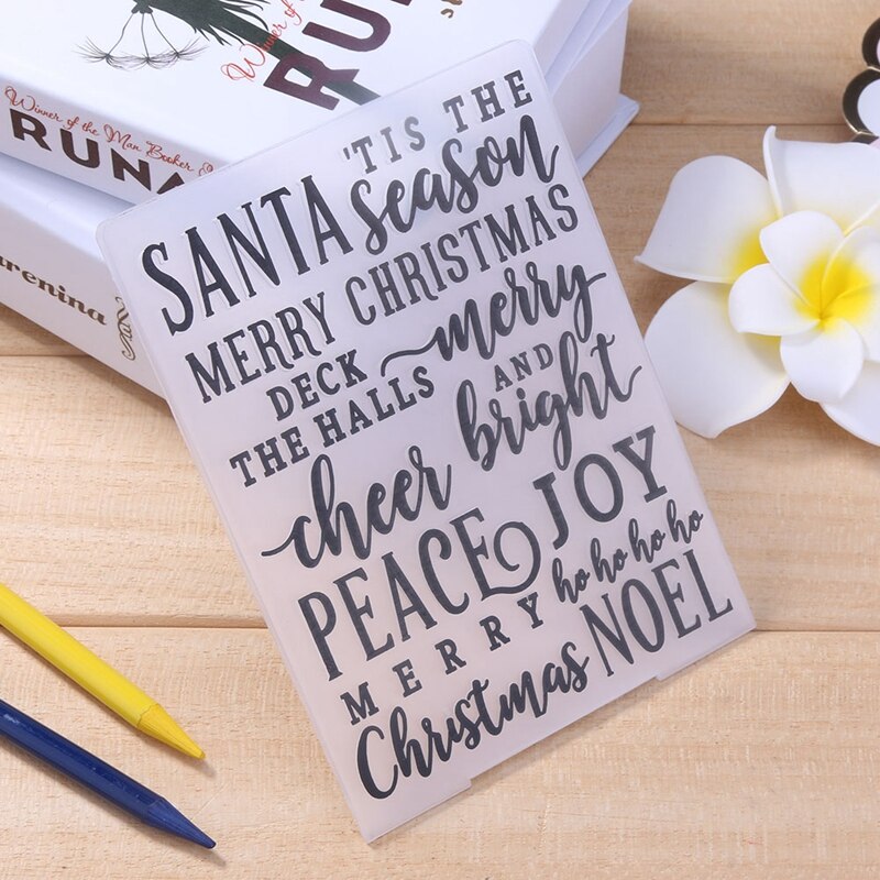 Letter Santa Peace Plastic Embossing Folder for Scrapbooking DIY Photo Diary Album Paper Card Scrapbook Decoration Ornament