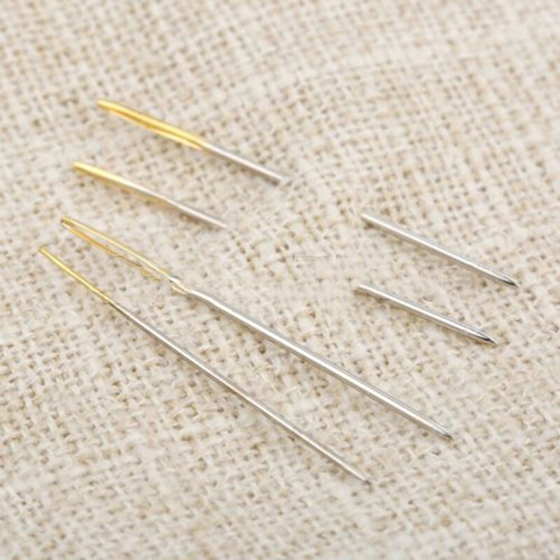 100pcs Gold tail needle Tail Embroidery Fabric Cross Stitch Needles Craft Tools Stainless steel Sewing needle 3.4/3.6cm