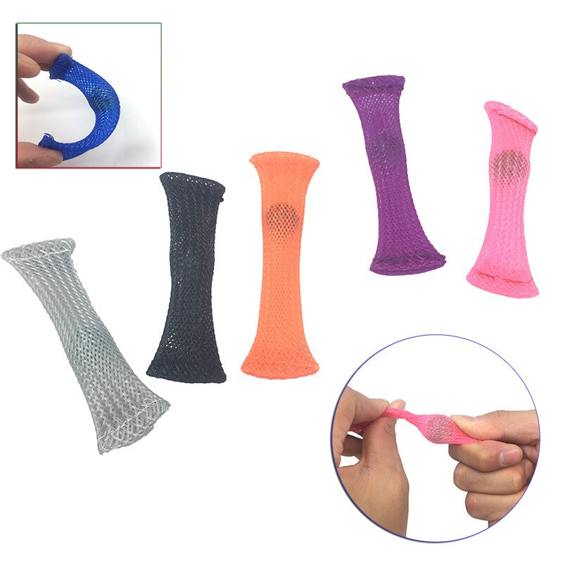 Fidget Toys Anxiety Therapy Toys Braided Mesh Tube with Marble Stress Relief Toy for Kid Adult