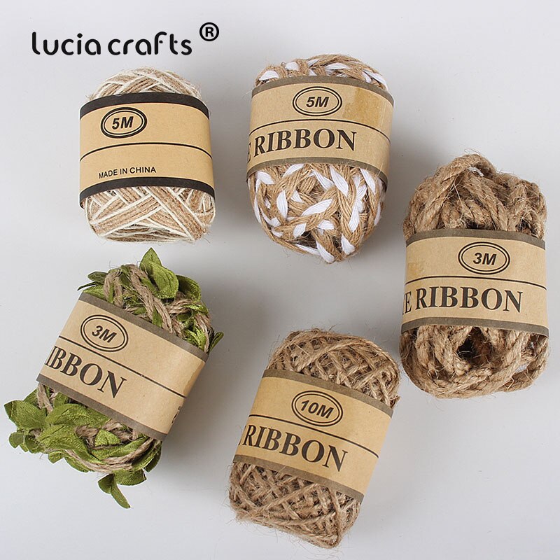 1/4/5 rouleaux de 2-5mm cordes de jute en toile de jute naturelle pour bricolage, fête, mariage, emballage, fournitures de noël  w0803: Style mixte 5 rouleaux