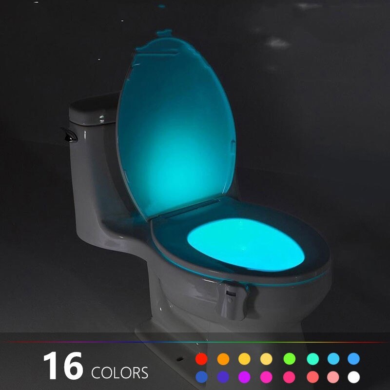 Wc Nachtlampje Led Lamp Smart Badkamer Human Motion Activated Pir 8 Kleuren Automatische Rgb Backlight Voor Toiletpot Lichten: Default Title