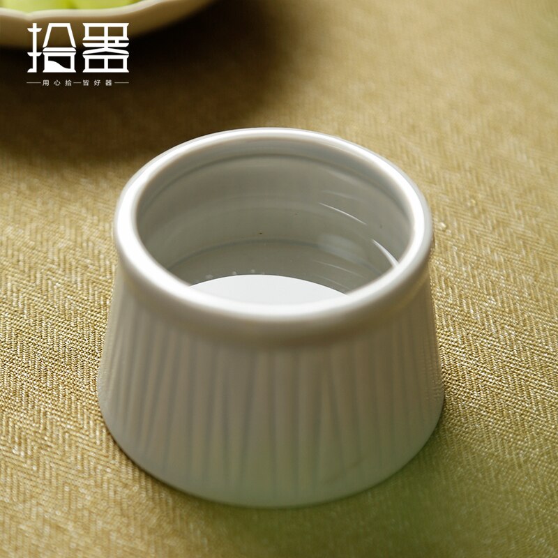 Drainable Ceramic High Leg Plate Dessert Refreshment Plate Dried Fruit Japanese Fruit Dish Chinese Tray for Buddha Fruit Plate