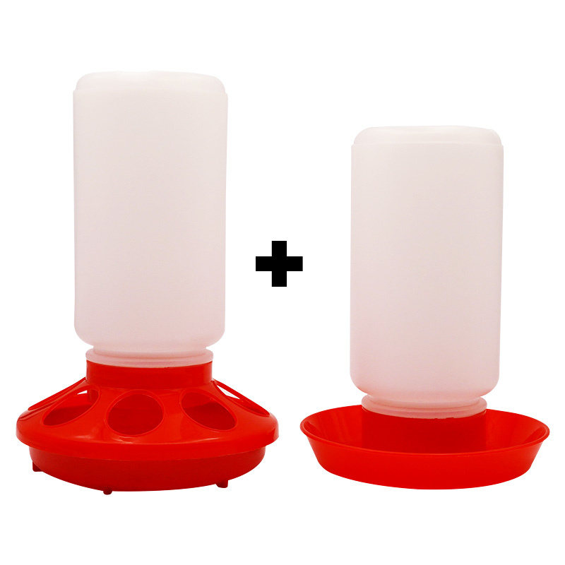 alimentador y bebedero grueso para aves de corral, dispensador automático de agua y comida para pollos, bebedero para pollitos, contenedor de Cubo de alimentación de 1L: Blanco