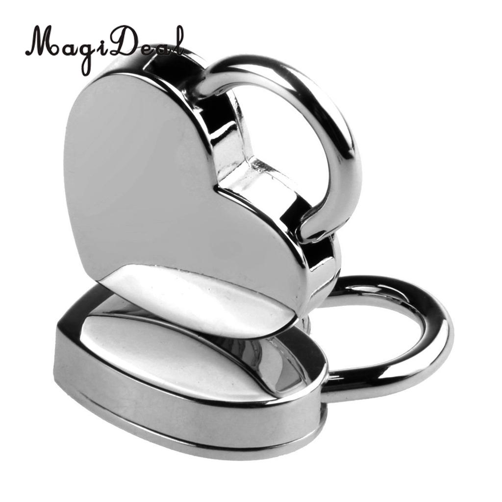 MagiDeal Lot of 3 Alloy Vintage Style Mini Padlock Key Lock Heart Shaped for Collectibles Children Kids Novelty Toy -Silver