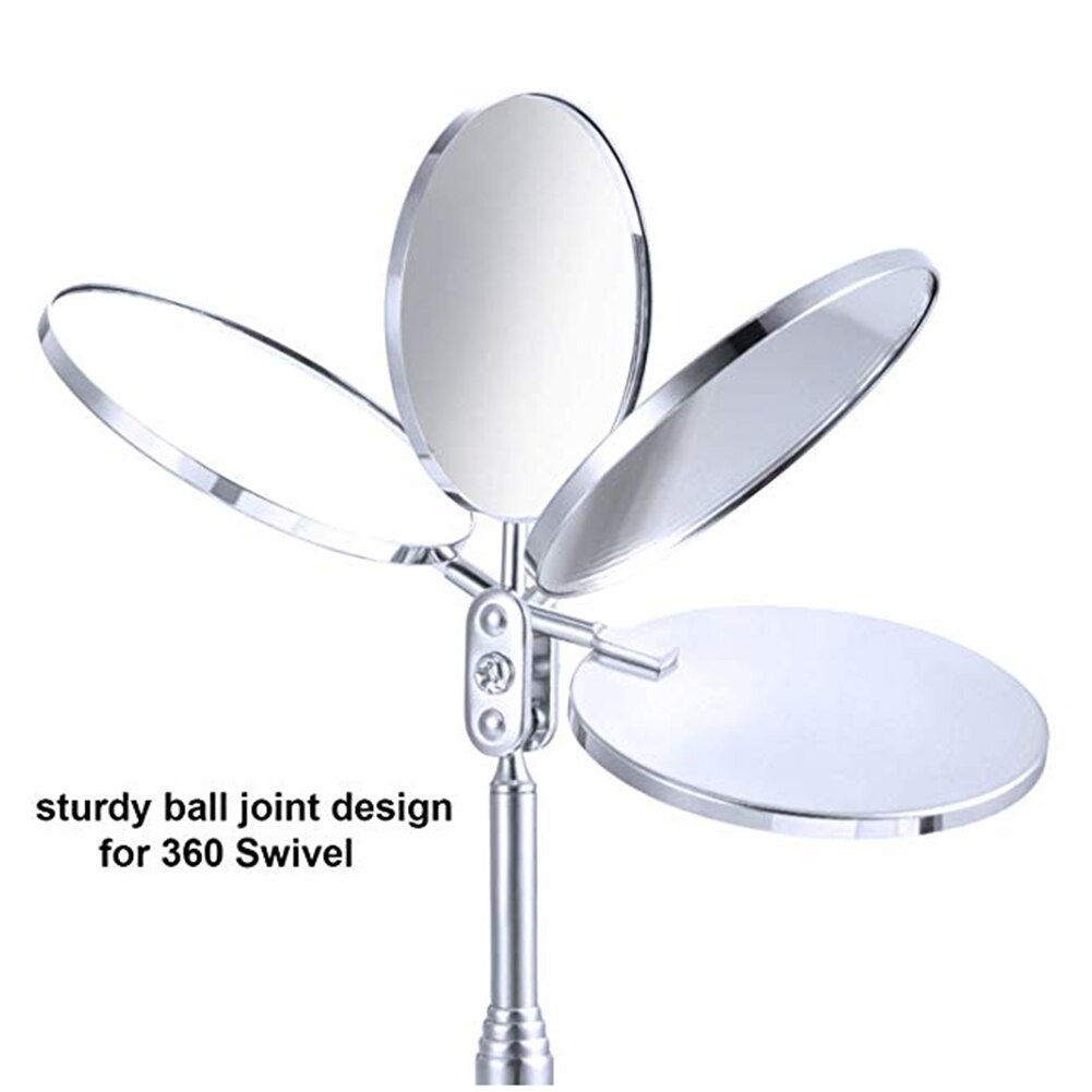 5PCS Portable Telescopic Easy Magnetic Pick Up Rod Stick Extending Magnet 360 Swivel Inspection Mirror with LED Light