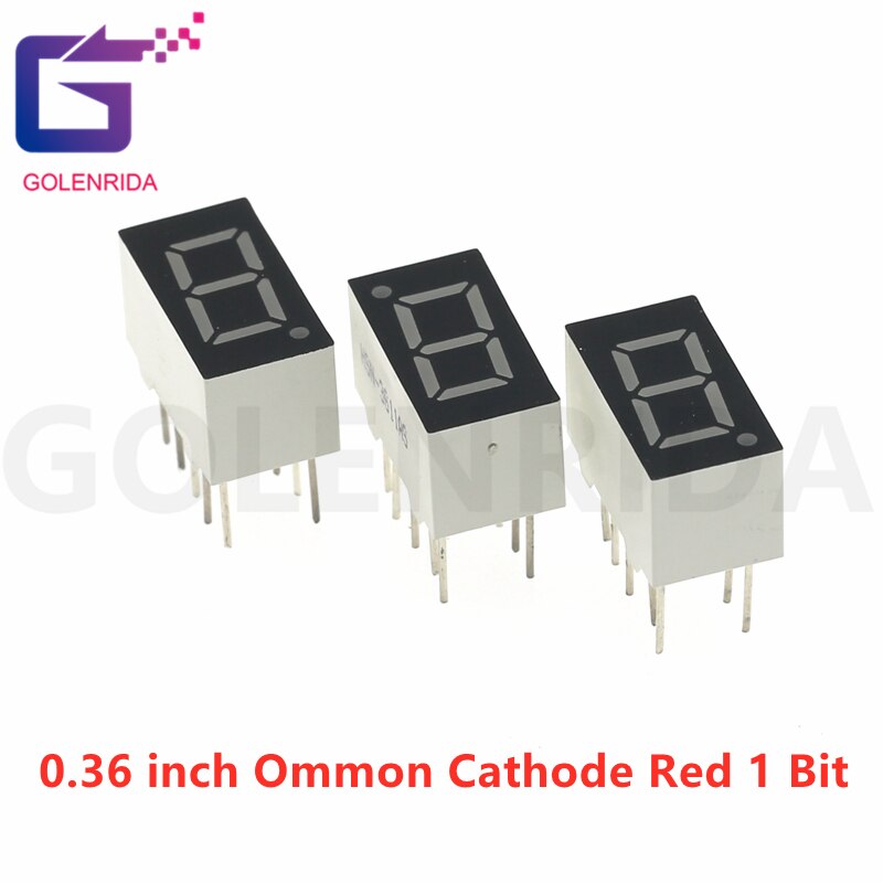 5pcs Digital tube segment common Cathode Red 1 Bit digital Tube 0.36 inch Red LED Display 3611AS