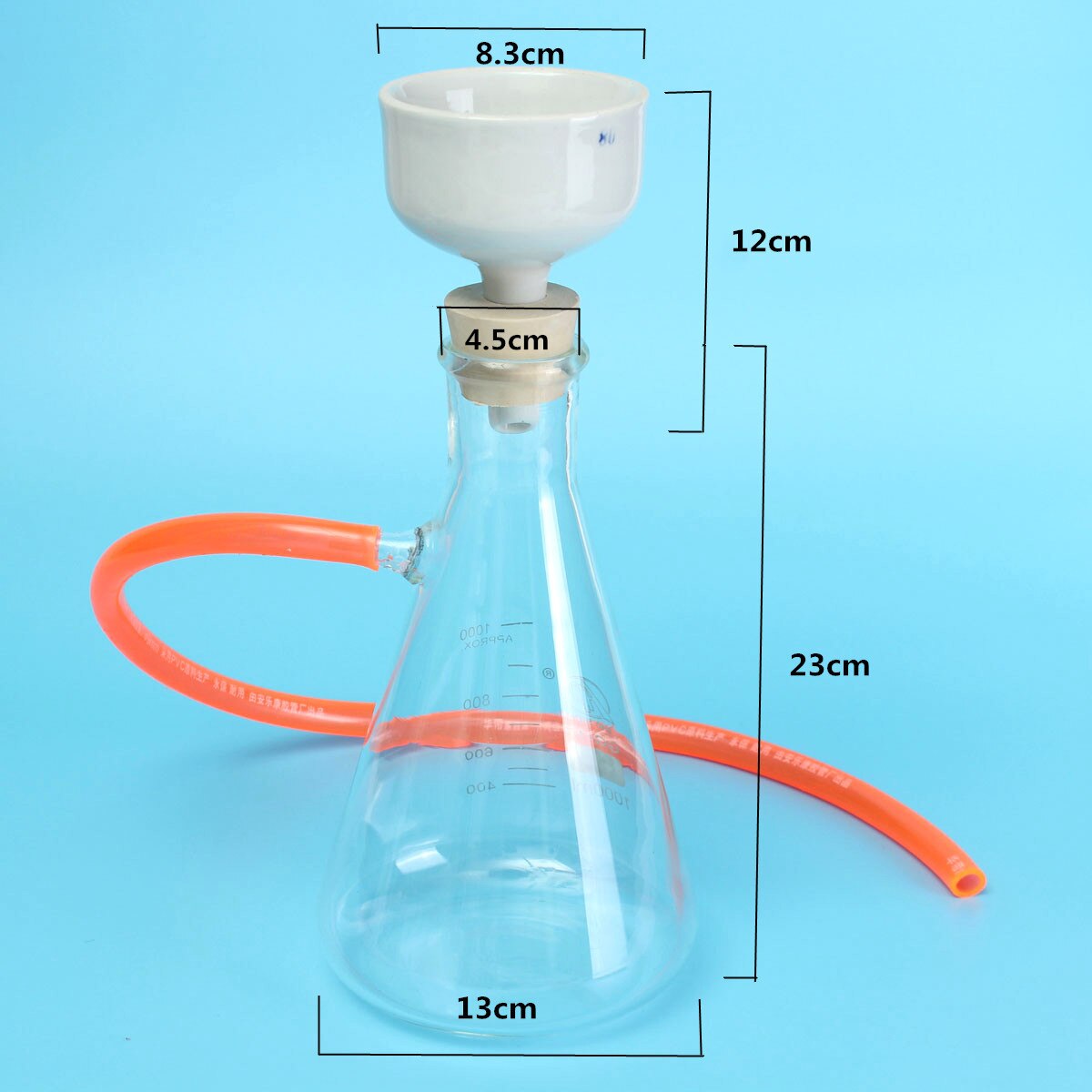 1000mL Filteration Buchner Funnel Kit Vacuum Suction Glass Flask Apparatus