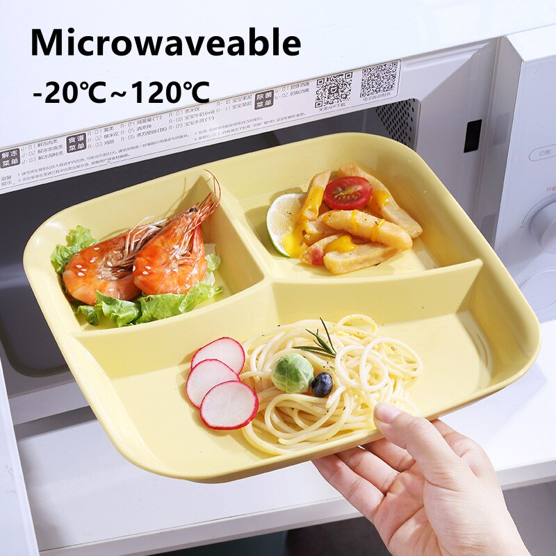 3-Grid Plates Dinner Plates Set Dinnerware Compartment Plate Serving Dishes Salad Kitchen Eco-friendly Tableware Dishwasher safe