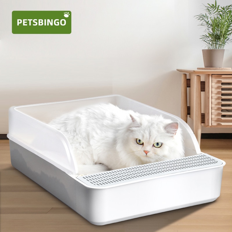 Animaux Bingo chat litière chat Semi-fermé chats formation toilette anti-éclaboussures animaux de compagnie bacs à litière amovible chaton plateau dans 15kg Kitty pot