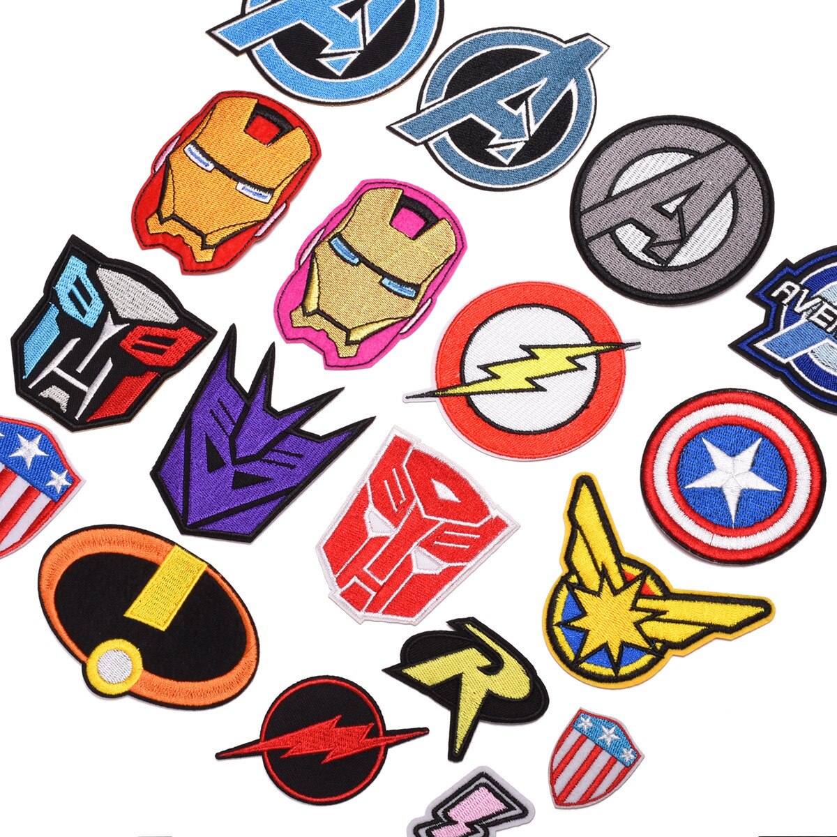 Sticky-Back Patch Decoratieve Jurk Patches Rugzak Pin Badge Pinnen Mode Brief Een Vijfpuntige Ster Bliksem badges