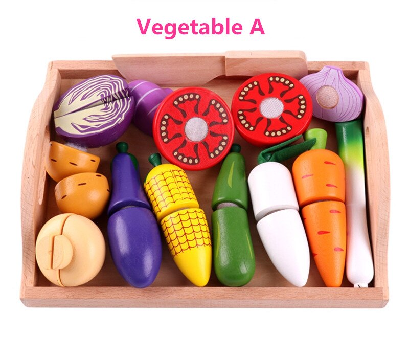 Holz klassische spiel simulation küche serie spielzeug Schneiden Obst und Gemüse Spielzeug Montessori Frühen bildung: Vegetable A