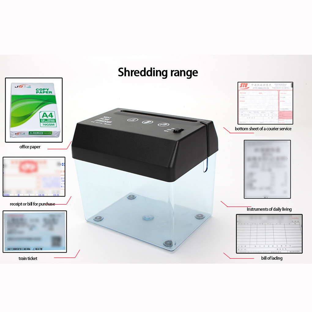 Electric Paper Shredder For Housework USB Battery Operated Portable Electric Paper Shredder USB