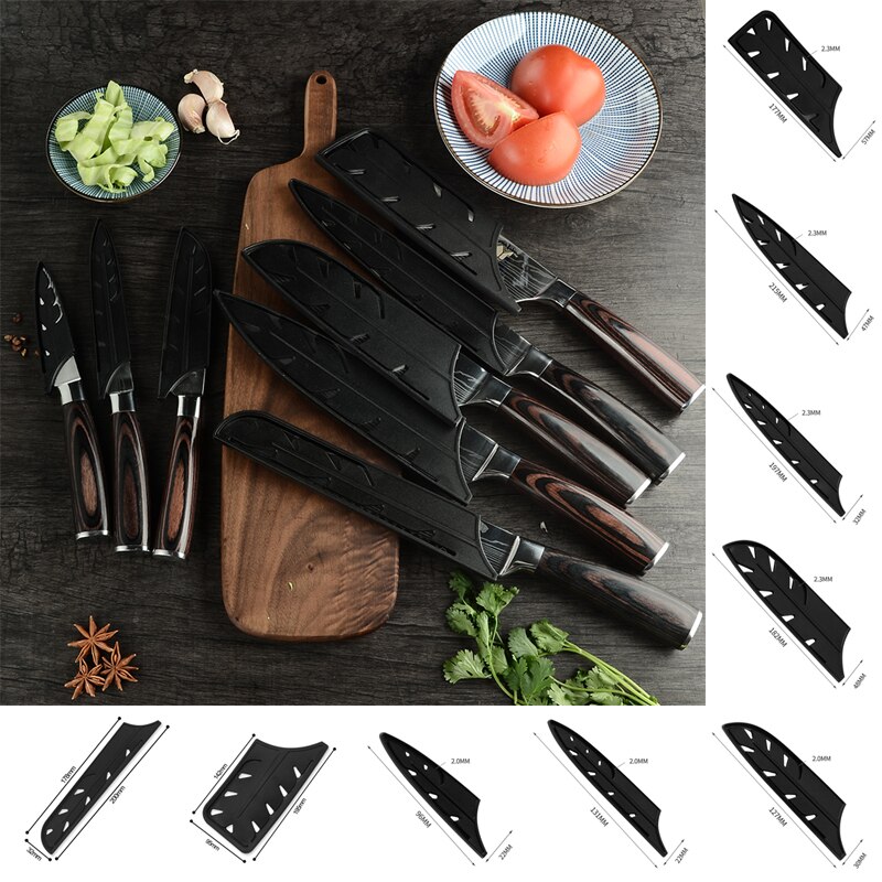 Plastic Knife Sleeve Stainless Steel Ceramic Knife Bpa-Free Covers Knife Sheath Edge Guards Case Protect All Kinds Knives Blade