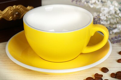 300ml bunte dicke körper neue Knochen China Cappuccino tassen und untertassen, keramik kaffee tasse untertasse: 2matt