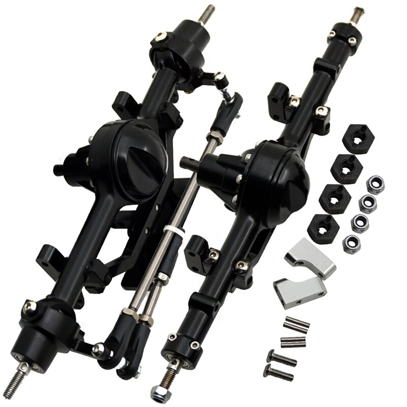 Aluminum Alloy Front and Rear Axle Complete Set CNC Machined for RC4WD D90 Yota II RC Rock Crawler Car