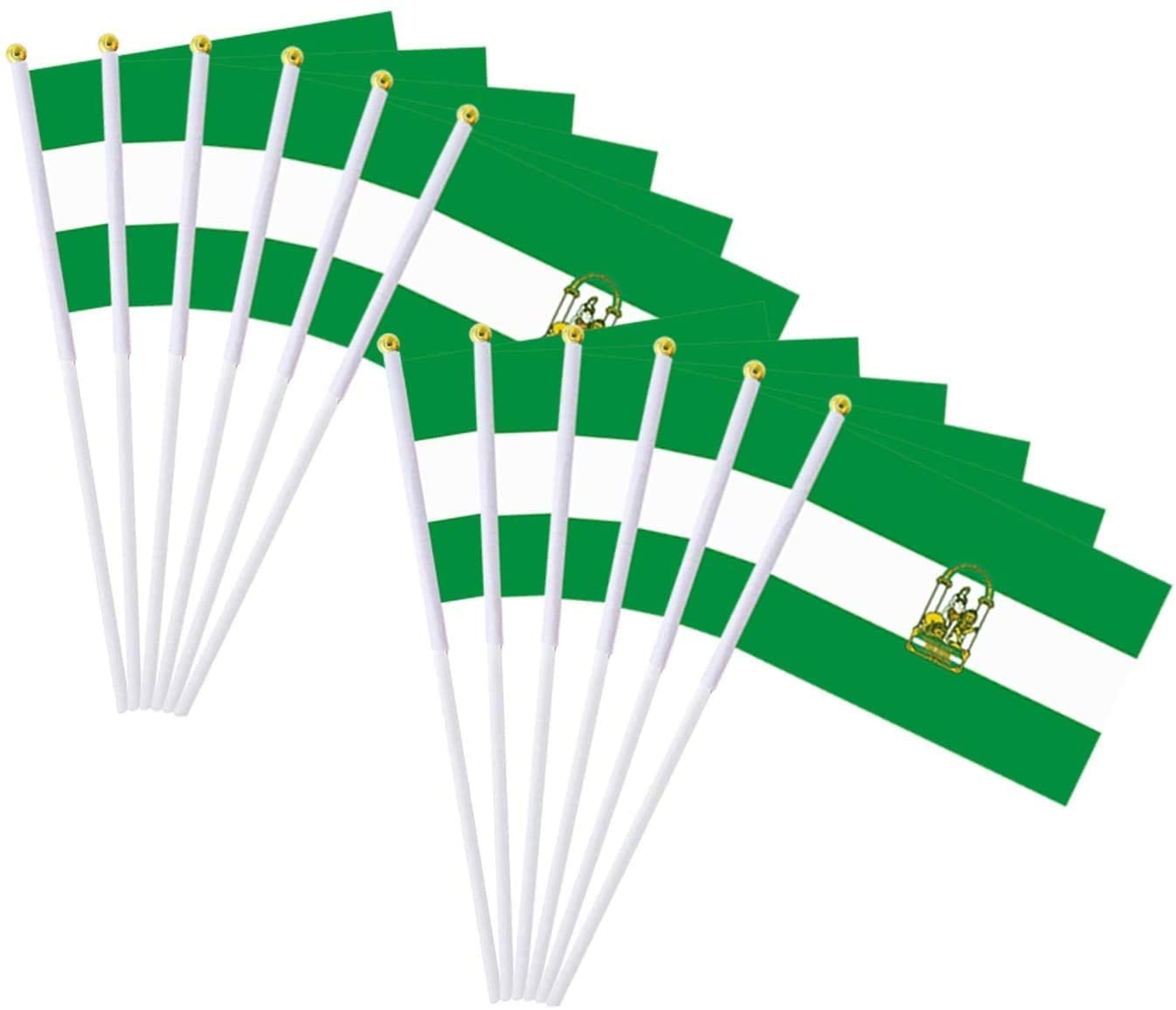 Bandera Andalucia 20 x 30cm 60 x 90cm 90 x 150cm 100 x 150cm, Andalucía Sin Escudo, estralla Andaluz Flag Andalucistas Satin 2 Anillas,Pulsera Cinta Lazos España 1cm 1.5cm 2.5cm: 12uni 20 x30cm Poliéster