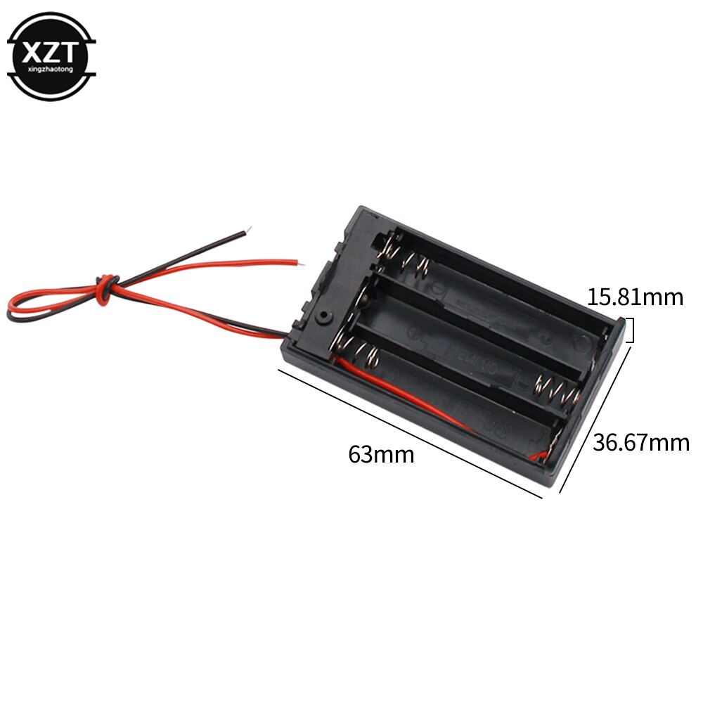 2x 3x 4x AAA Battery Box Case Holder With Wire Leads Connecting Solder Battery Holder Case Box With ON/OFF Switch