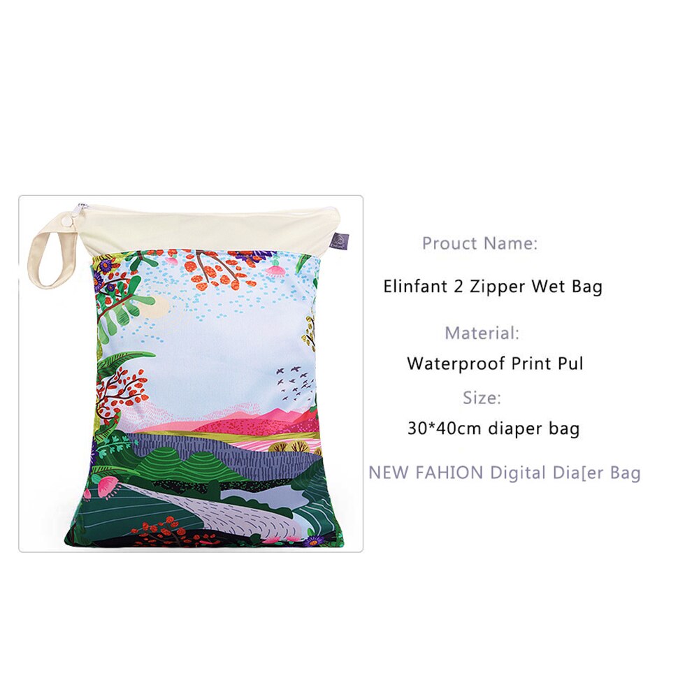 Hylidge 2 Rits Zak Voor Natte Wandelwagen Zak Waterdichte Pul Baby Luiertas Voor Mama 30X40Cm Wasbare wetbag Luier Organisator Tas