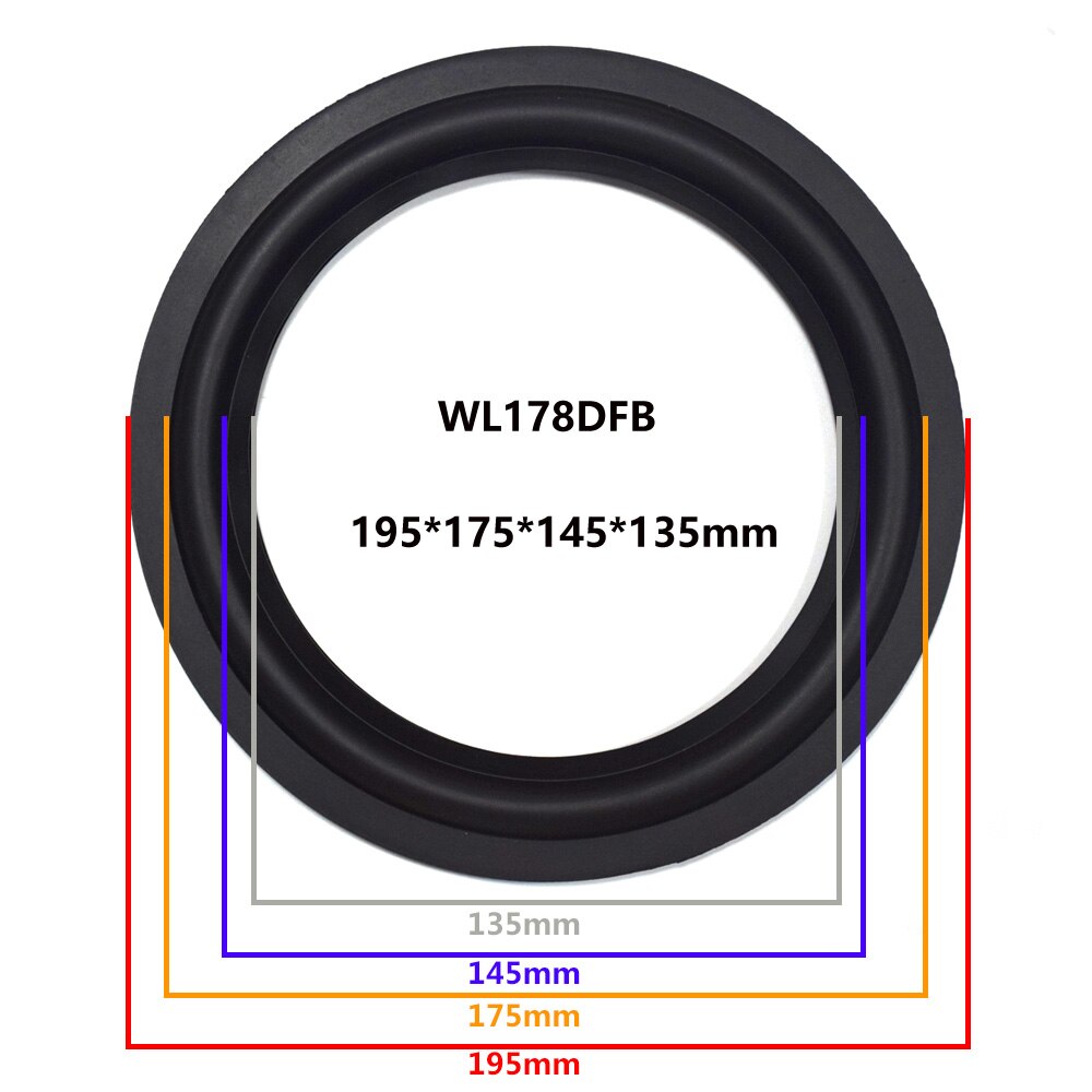 8 inch Speaker Rubber Surround Edge Woofer Repairing Folding Edge Subwoofer Ring DIY Repair Accessories Speaker Suspension: 2Pieces / WL178DFB