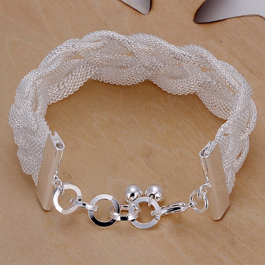 Leuke Mooie Mode Vrouwen 925 Sterling Zilveren Sieraden Armbanden Mooie Wedding Party Ketting