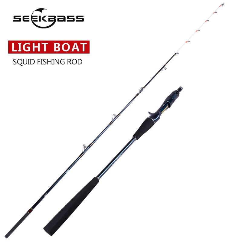 Seekbass-caña de pescar B155 B180, ligera, para agua salada, calamar, bote