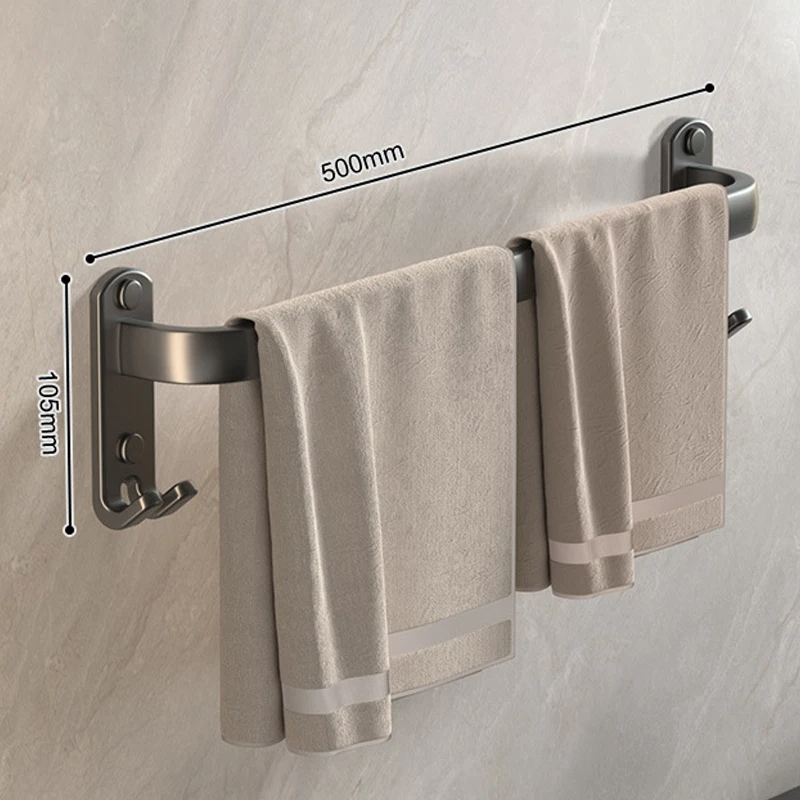 50Cm Wandgemonteerde Badkamer Handdoekhouder Handdoekhouder Ruimte Aluminium Doucheruimte Handdoekhanger Accessoires: WHITE